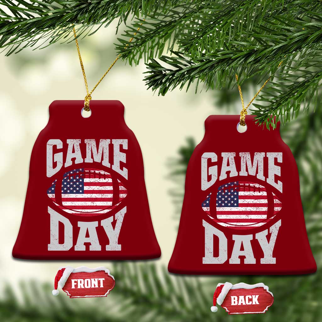Game Day Football Ceramic Ornament Funny Sunday Retro Patriotic American Flag TS10 Print Your Wear