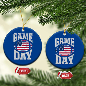 Game Day Football Ceramic Ornament Funny Sunday Retro Patriotic American Flag TS10 1pc Blue Print Your Wear