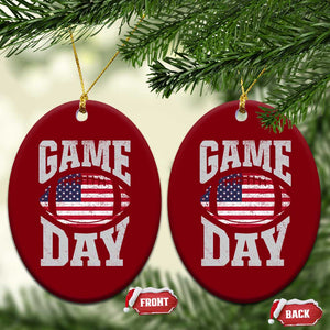 Game Day Football Ceramic Ornament Funny Sunday Retro Patriotic American Flag TS10 Print Your Wear