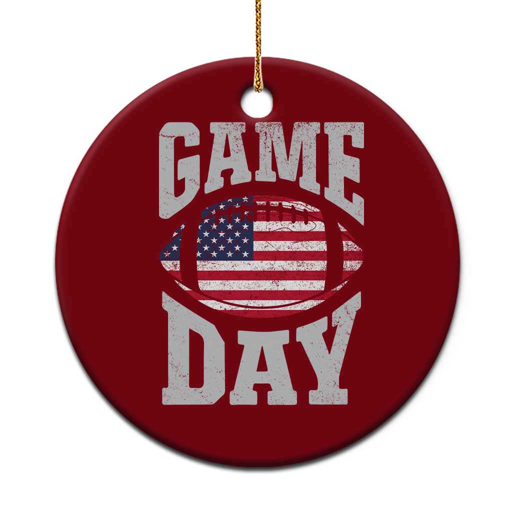 Game Day Football Ceramic Ornament Funny Sunday Retro Patriotic American Flag TS10 1pc Red Print Your Wear