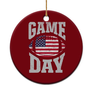 Game Day Football Ceramic Ornament Funny Sunday Retro Patriotic American Flag TS10 1pc Red Print Your Wear