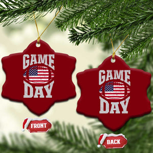 Game Day Football Ceramic Ornament Funny Sunday Retro Patriotic American Flag TS10 Print Your Wear