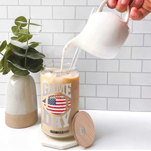 Game Day Football Glass Can Funny Sunday Retro Patriotic American Flag TS10 Print Your Wear