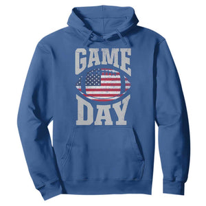 Game Day Football Hoodie Funny Sunday Retro Patriotic American Flag TS10 Royal Blue Print Your Wear