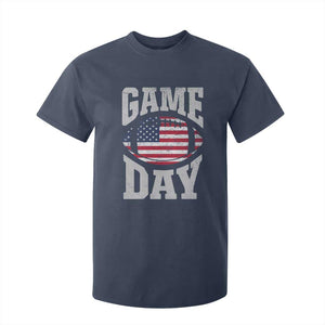 Game Day Football T Shirt For Kid Funny Sunday Retro Patriotic American Flag TS10 Navy Print Your Wear