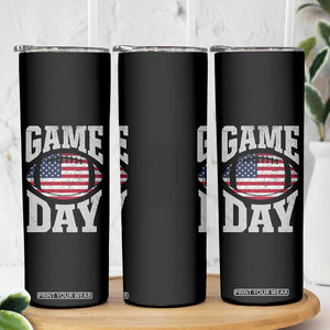 Game Day Football Skinny Tumbler Funny Sunday Retro Patriotic American Flag TS10 Print Your Wear