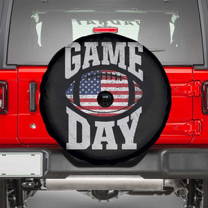 Game Day Football Spare Tire Cover Funny Sunday Retro Patriotic American Flag TS10 Black Print Your Wear