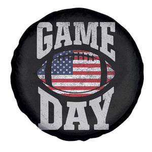 Game Day Football Spare Tire Cover Funny Sunday Retro Patriotic American Flag TS10 Print Your Wear
