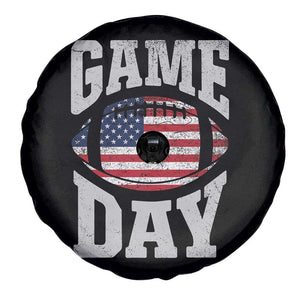 Game Day Football Spare Tire Cover Funny Sunday Retro Patriotic American Flag TS10 Print Your Wear