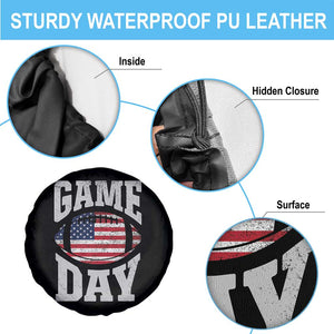 Game Day Football Spare Tire Cover Funny Sunday Retro Patriotic American Flag TS10 Print Your Wear