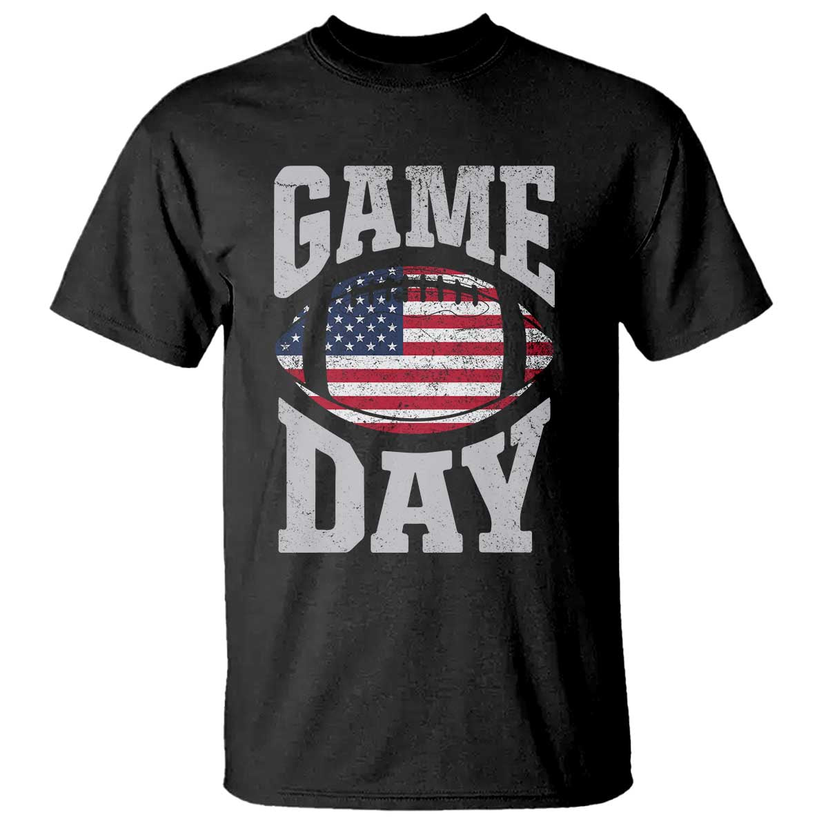 Game Day Football T Shirt Funny Sunday Retro Patriotic American Flag TS10 Black Print Your Wear