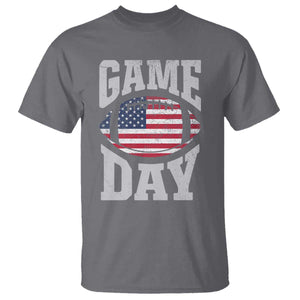 Game Day Football T Shirt Funny Sunday Retro Patriotic American Flag TS10 Charcoal Print Your Wear