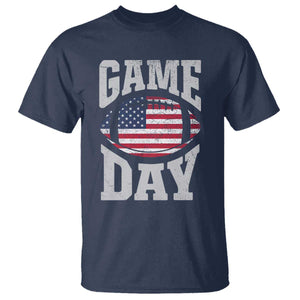 Game Day Football T Shirt Funny Sunday Retro Patriotic American Flag TS10 Navy Print Your Wear