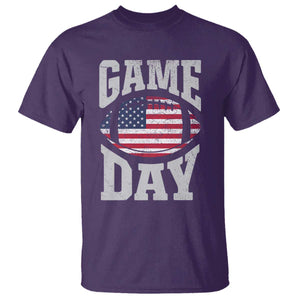 Game Day Football T Shirt Funny Sunday Retro Patriotic American Flag TS10 Purple Print Your Wear