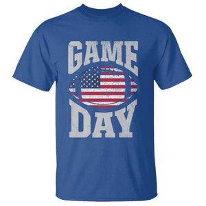 Game Day Football T Shirt Funny Sunday Retro Patriotic American Flag TS10 Royal Blue Print Your Wear