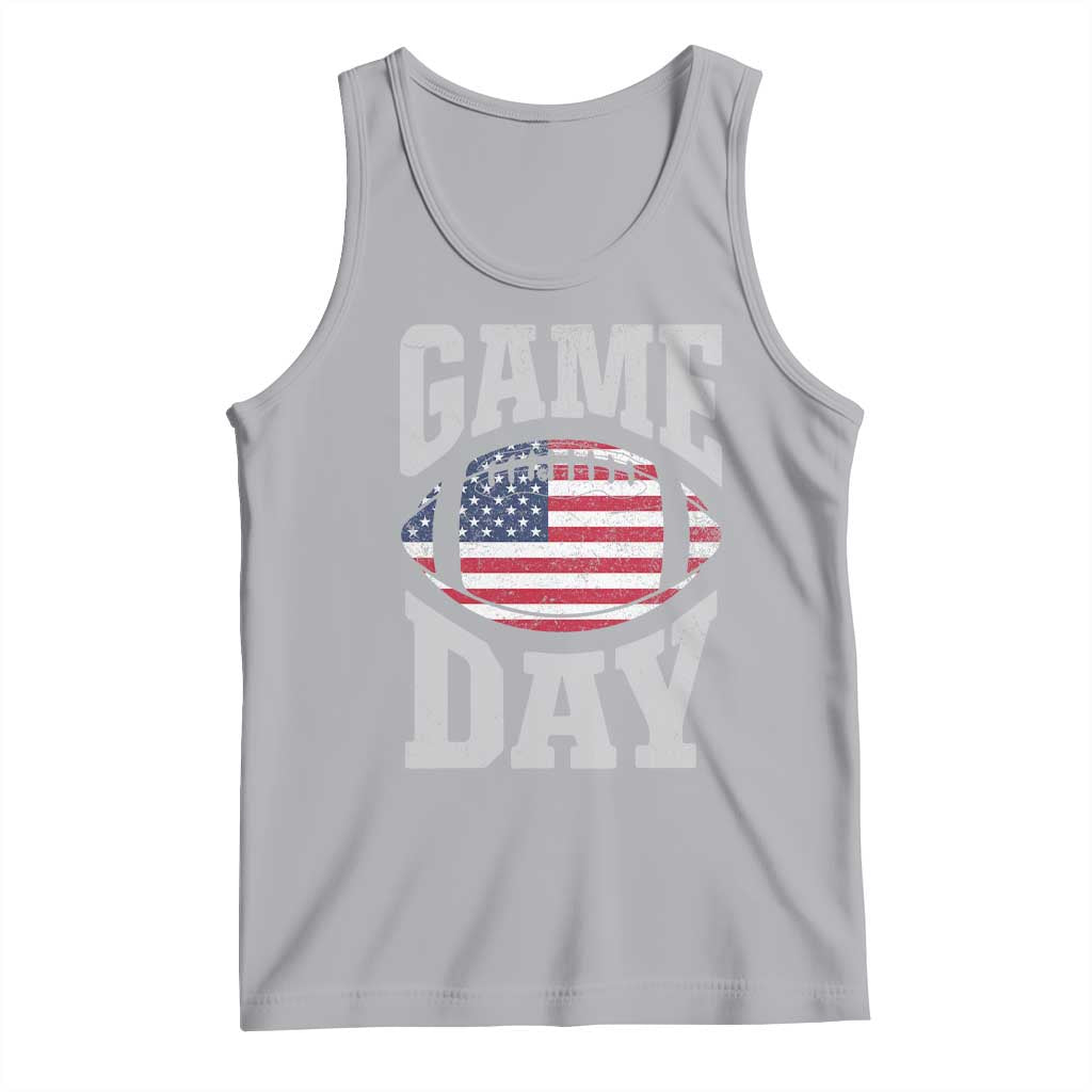 Game Day Football Tank Top Funny Sunday Retro Patriotic American Flag TS10 Athletic Heather Print Your Wear