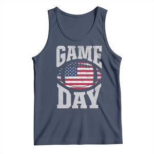 Game Day Football Tank Top Funny Sunday Retro Patriotic American Flag TS10 Navy Print Your Wear