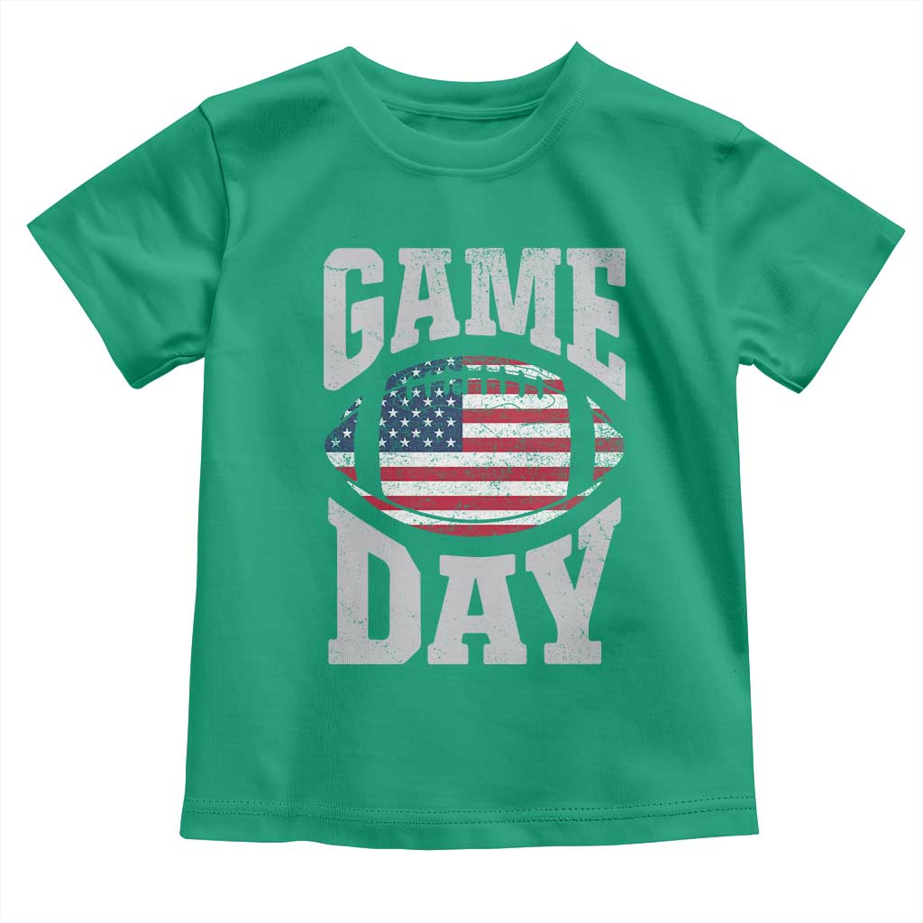 Game Day Football Toddler T Shirt Funny Sunday Retro Patriotic American Flag TS10 Irish Green Print Your Wear