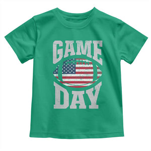 Game Day Football Toddler T Shirt Funny Sunday Retro Patriotic American Flag TS10 Irish Green Print Your Wear