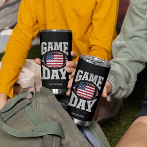Game Day Football Tumbler Cup Funny Sunday Retro Patriotic American Flag TS10 Print Your Wear