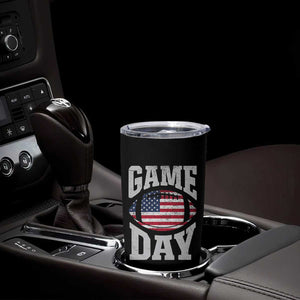 Game Day Football Tumbler Cup Funny Sunday Retro Patriotic American Flag TS10 Print Your Wear