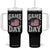 Game Day Football Tumbler With Handle Funny Sunday Retro Patriotic American Flag TS10 One Size: 40 oz Black Print Your Wear