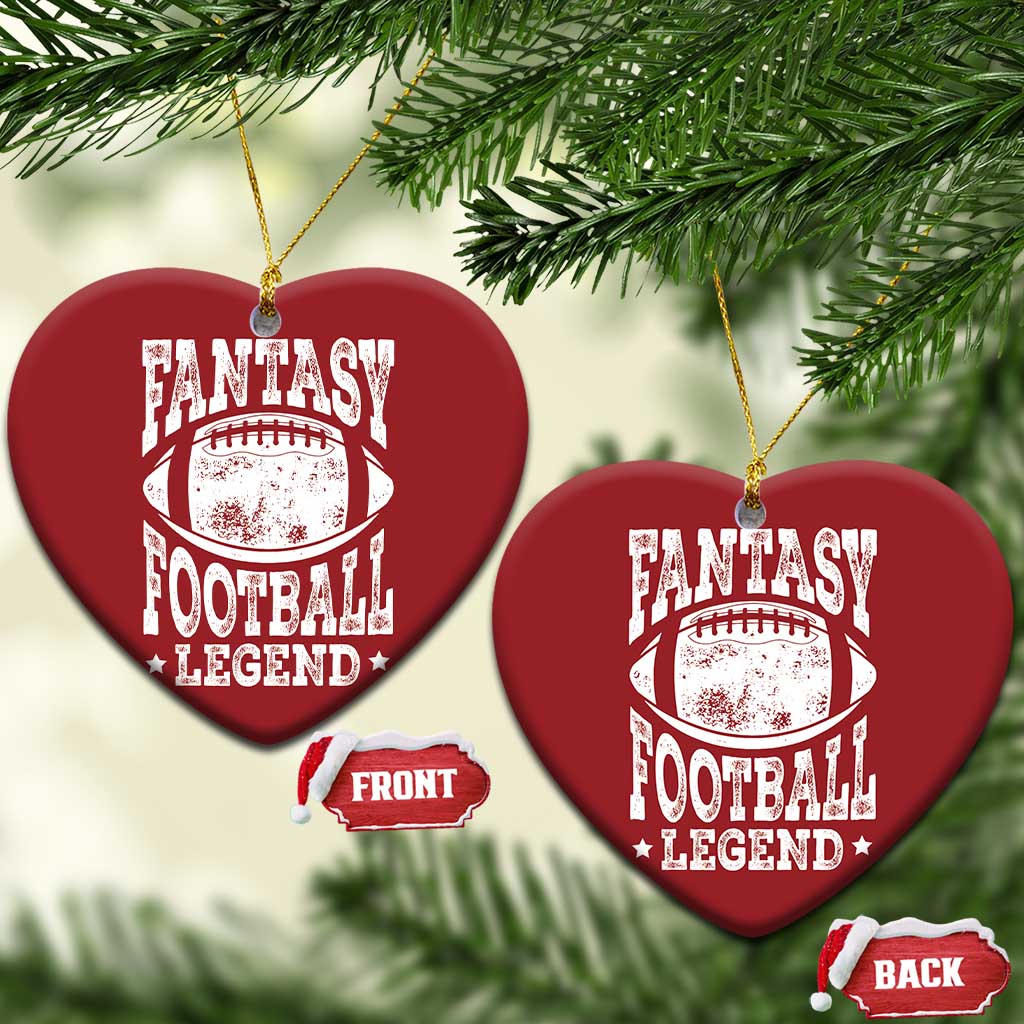 Fantasy Football Legend Christmas Ornament Funny Gameday Dad TS10 Heart Red Print Your Wear