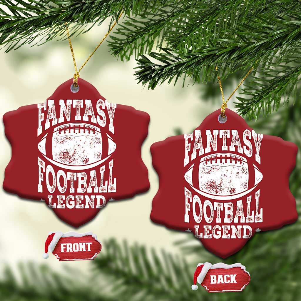 Fantasy Football Legend Christmas Ornament Funny Gameday Dad TS10 Snow Flake Red Print Your Wear