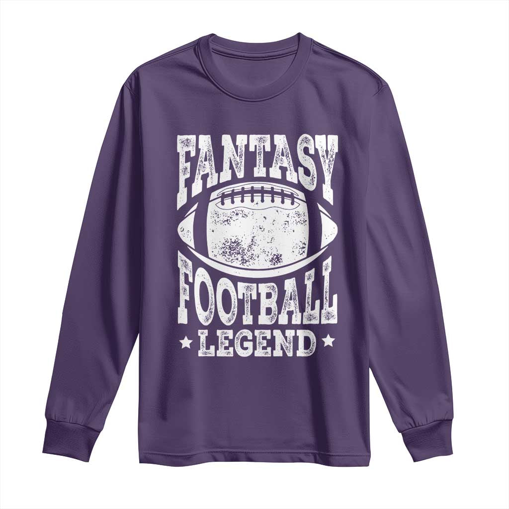 Fantasy Football Legend Long Sleeve Shirt Funny Gameday Dad TS10 Purple Print Your Wear