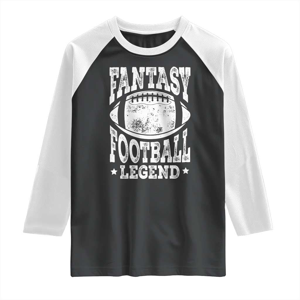 Fantasy Football Legend Raglan Shirt Funny Gameday Dad TS10 Black White Print Your Wear