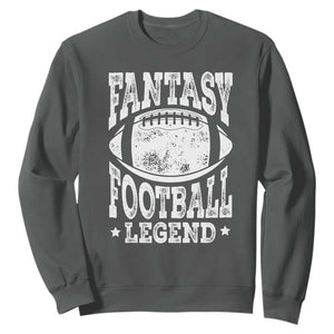 Fantasy Football Legend Sweatshirt Funny Gameday Dad TS10 Dark Heather Print Your Wear