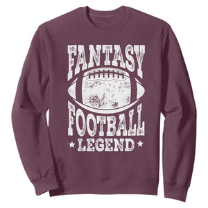 Fantasy Football Legend Sweatshirt Funny Gameday Dad TS10 Maroon Print Your Wear