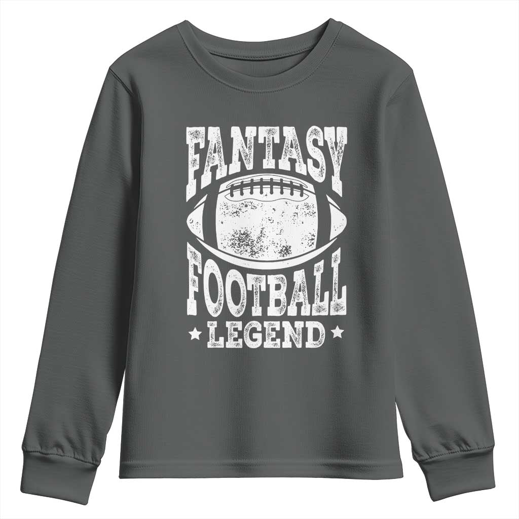 Fantasy Football Legend Youth Sweatshirt Funny Gameday Dad TS10 Dark Heather Print Your Wear