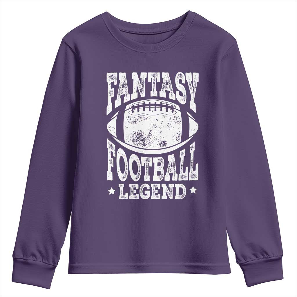 Fantasy Football Legend Youth Sweatshirt Funny Gameday Dad TS10 Purple Print Your Wear