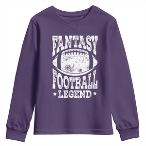 Fantasy Football Legend Youth Sweatshirt Funny Gameday Dad TS10 Purple Print Your Wear