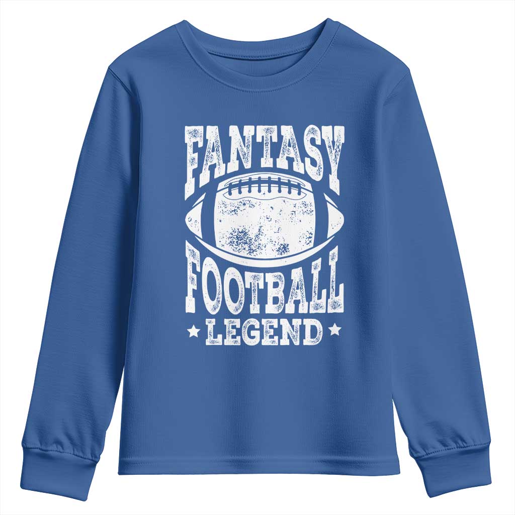 Fantasy Football Legend Youth Sweatshirt Funny Gameday Dad TS10 Royal Blue Print Your Wear