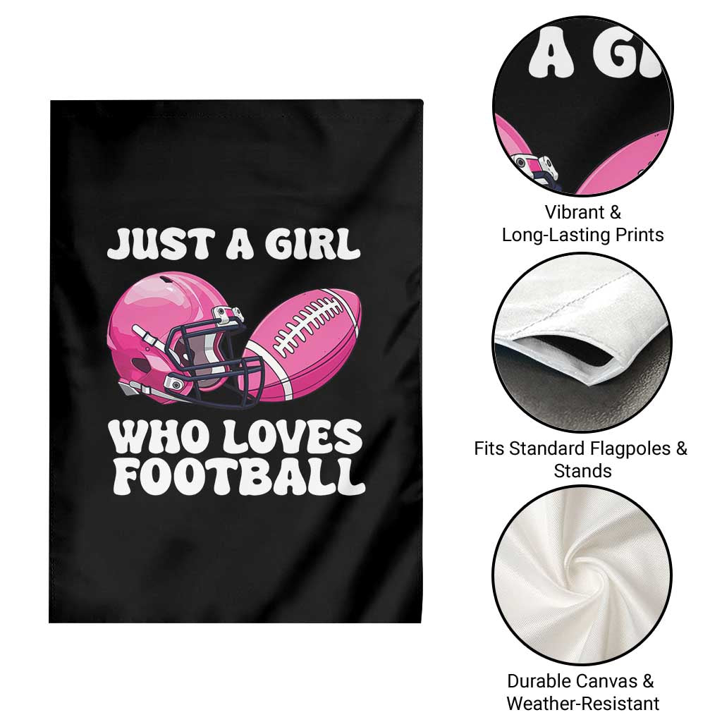 Funny Just A Girl Who Loves Football Garden Flag TS10 Print Your Wear