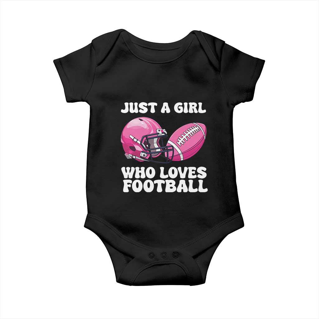 Funny Just A Girl Who Loves Football Baby Onesie TS10 Black Print Your Wear