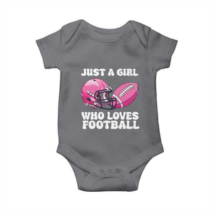 Funny Just A Girl Who Loves Football Baby Onesie TS10 Charcoal Print Your Wear