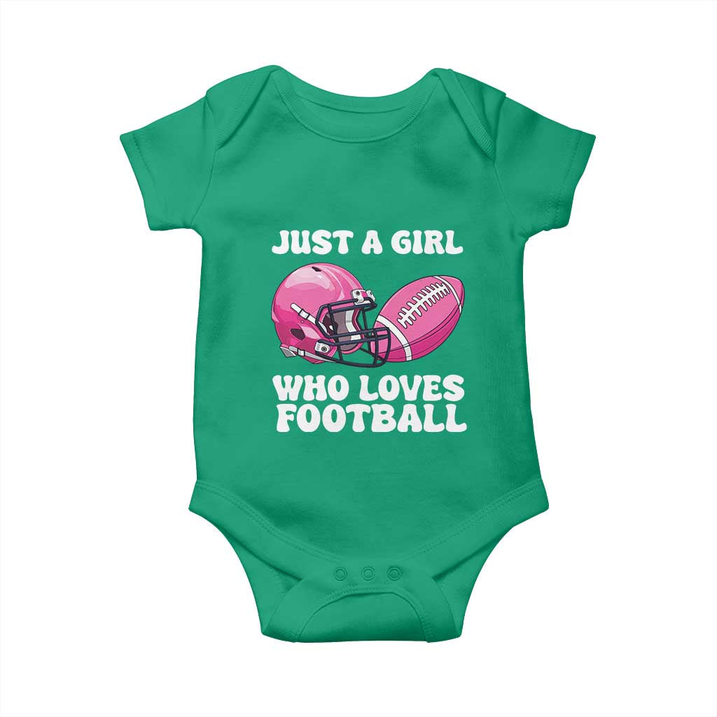 Funny Just A Girl Who Loves Football Baby Onesie TS10 Irish Green Print Your Wear