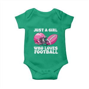 Funny Just A Girl Who Loves Football Baby Onesie TS10 Irish Green Print Your Wear