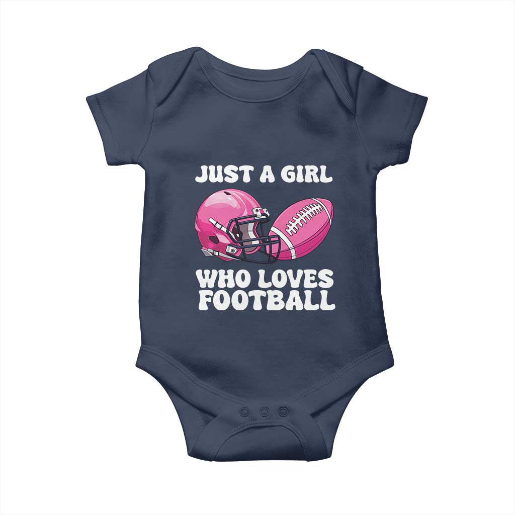 Funny Just A Girl Who Loves Football Baby Onesie TS10 Navy Print Your Wear