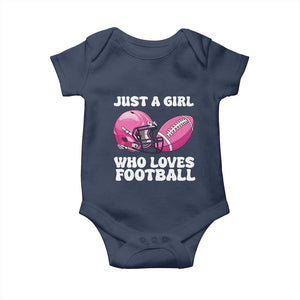 Funny Just A Girl Who Loves Football Baby Onesie TS10 Navy Print Your Wear