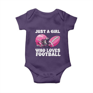 Funny Just A Girl Who Loves Football Baby Onesie TS10 Purple Print Your Wear
