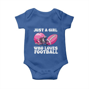 Funny Just A Girl Who Loves Football Baby Onesie TS10 Royal Blue Print Your Wear