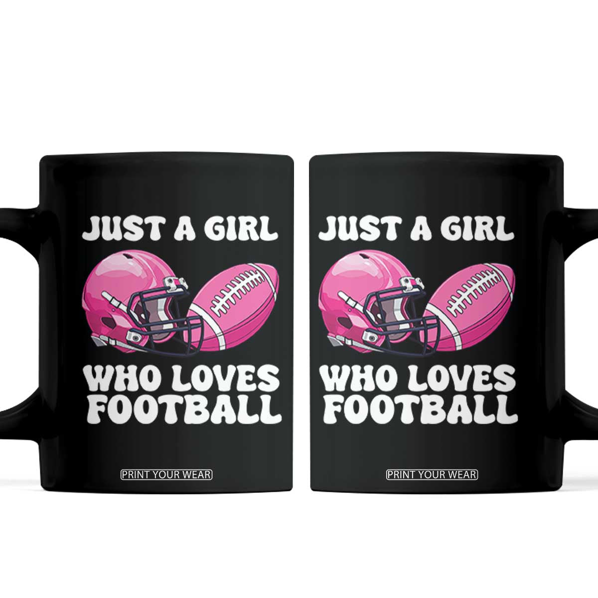 Funny Just A Girl Who Loves Football Coffee Mug TS10 Black Print Your Wear