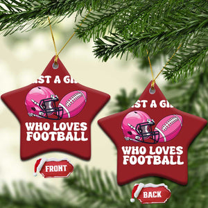 Funny Just A Girl Who Loves Football Christmas Ornament TS10 Star Red Print Your Wear