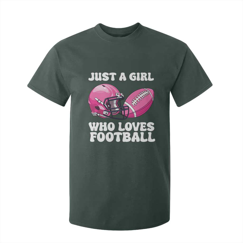 Funny Just A Girl Who Loves Football T Shirt For Kid TS10 Dark Forest Green Print Your Wear