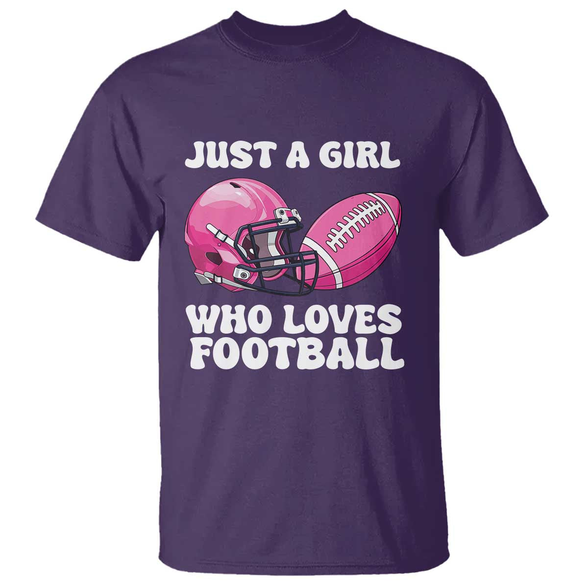 Funny Just A Girl Who Loves Football T Shirt TS10 Purple Print Your Wear