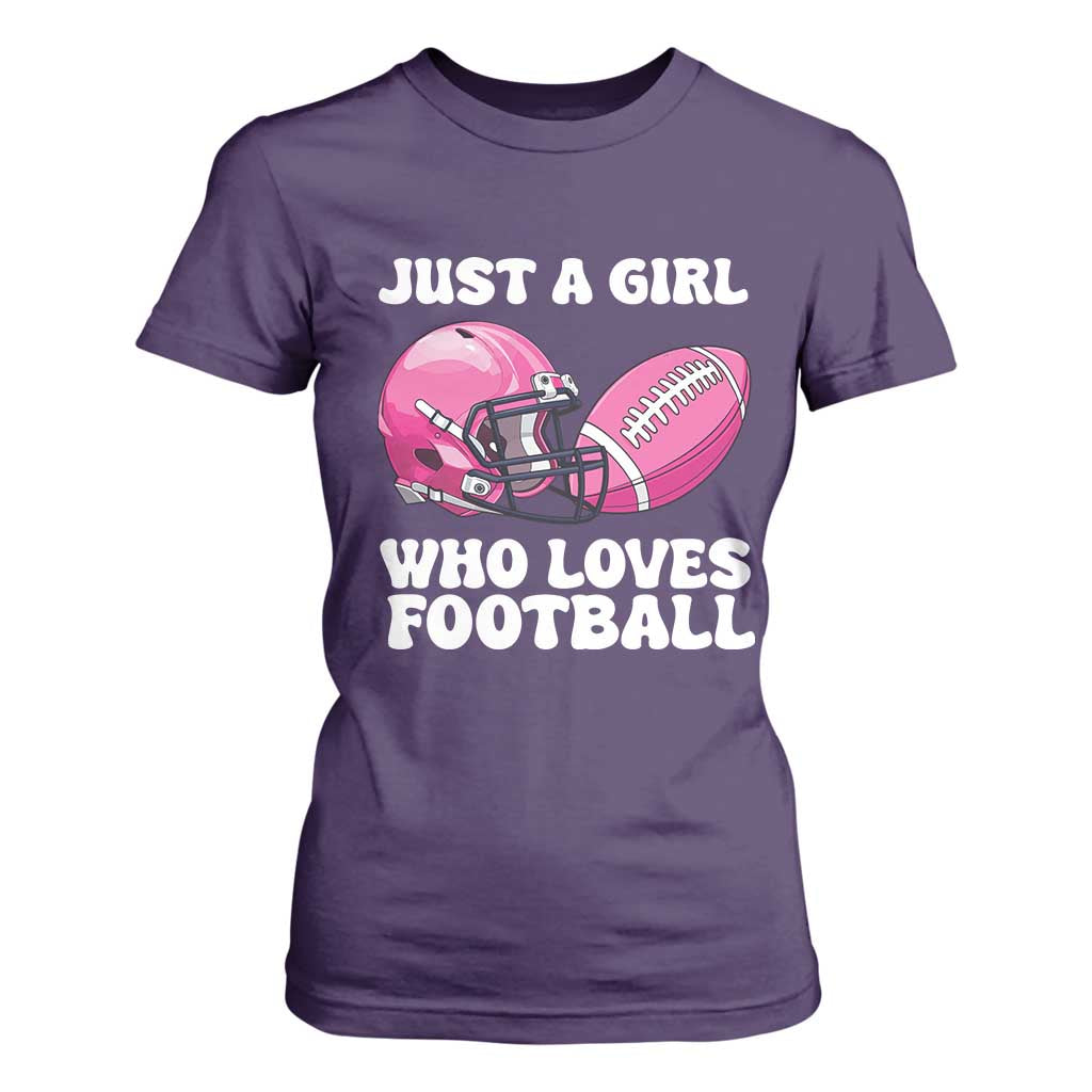Funny Just A Girl Who Loves Football T Shirt For Women TS10 Purple Print Your Wear